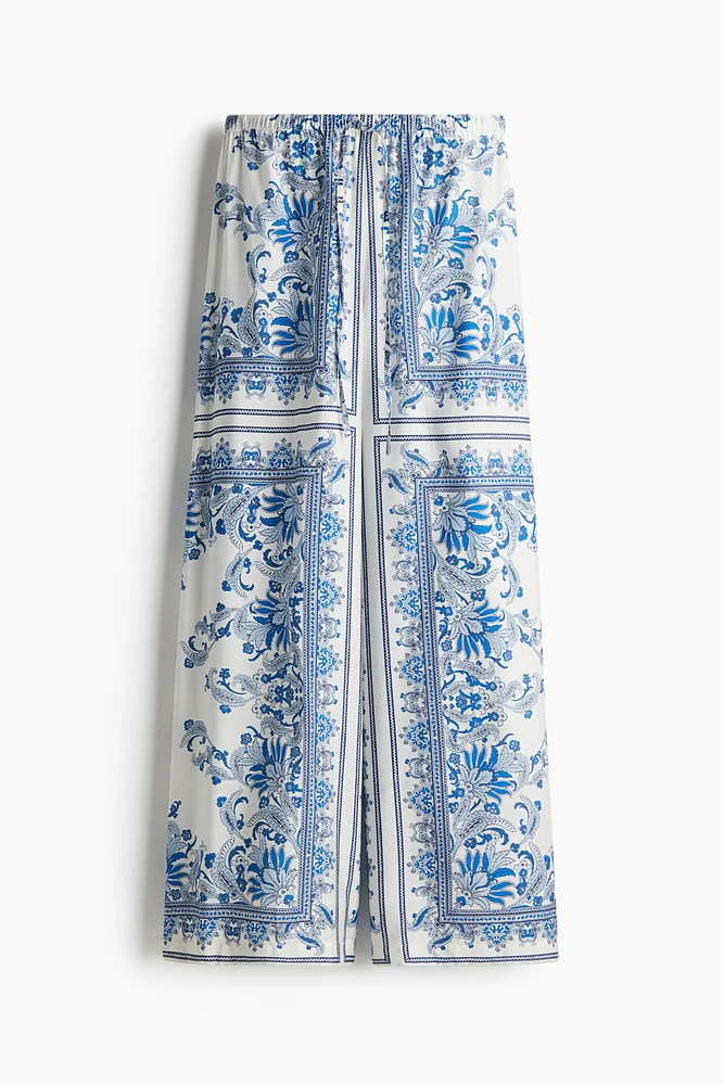 Wide-Leg Drawstring Pants