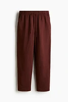 Linen-Blend Drawstring Pants
