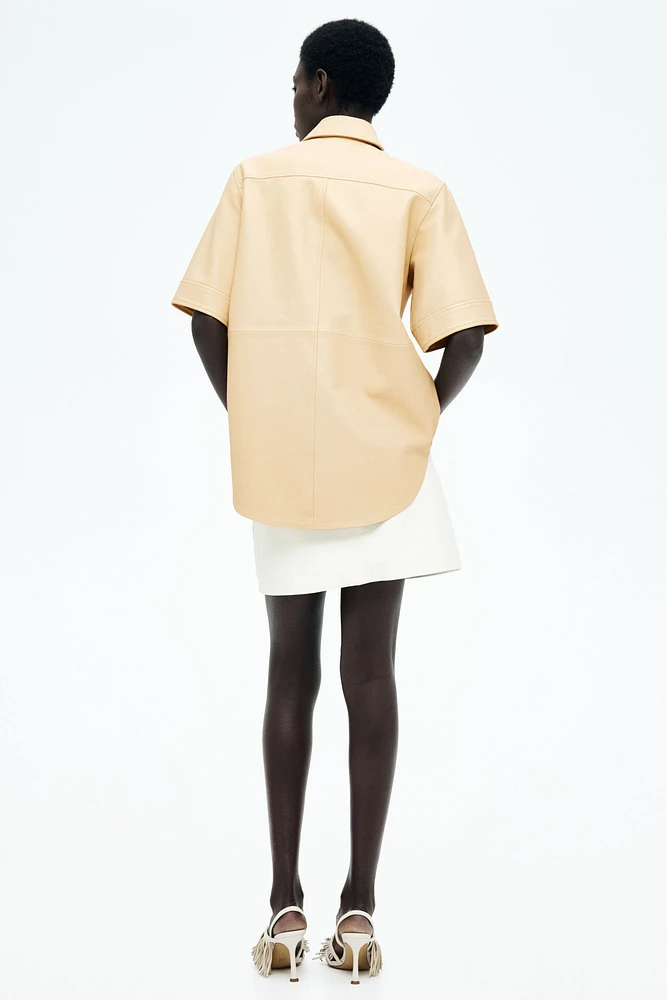 Loose-Fit Leather Shirt