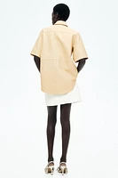 Loose-Fit Leather Shirt