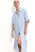 MAMA Linen-Blend Shirt Dress