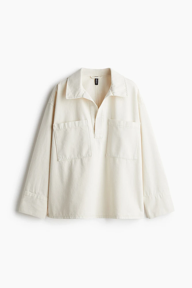 Oversized Pullover Denim Shirt