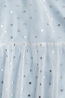 Foil-Print Tulle Dress