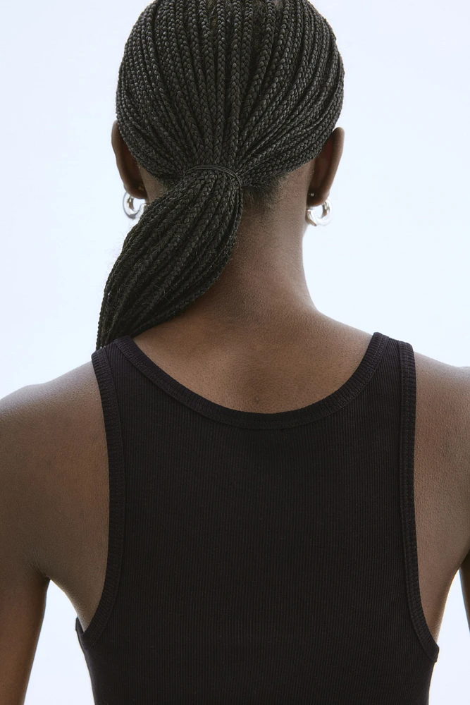 Ribbed Silk-Blend Tank Top