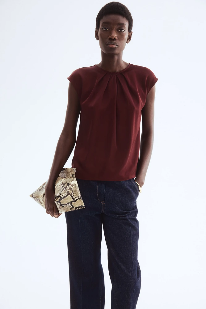 Pleat-Front Blouse
