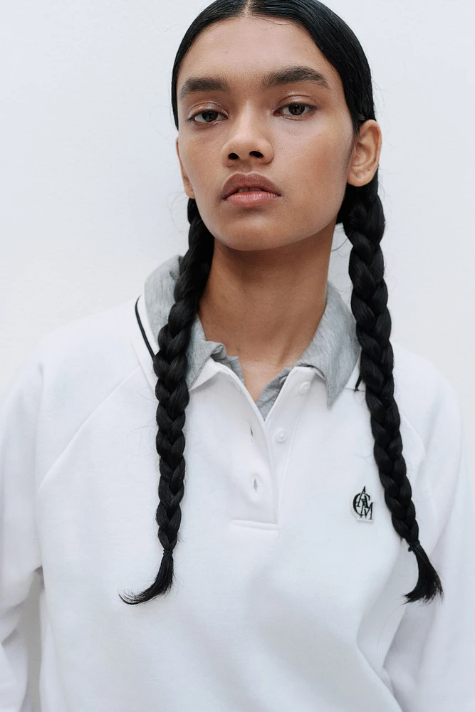 Rugby Shirt with Embroidered Motif