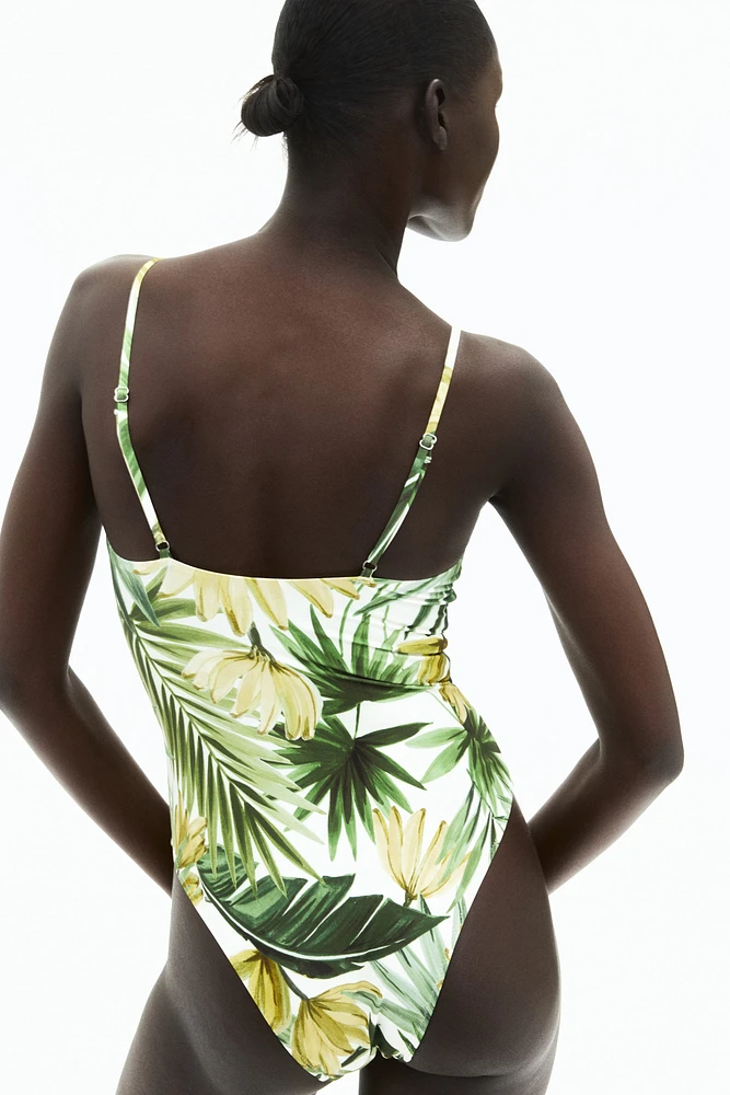 Padded-Cup High-Leg Swimsuit