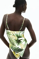 Padded-Cup High-Leg Swimsuit