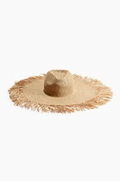 Chapeau de paille frangé