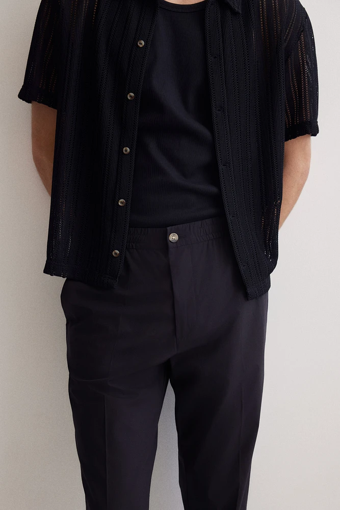 Regular-Fit Cropped Cotton Pants