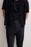 Regular-Fit Cropped Cotton Pants