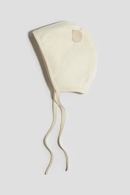 Cotton Bonnet with Ear Appliqués