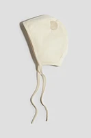Cotton Bonnet with Ear Appliqués