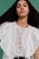 Blouse with Eyelet Embroidery