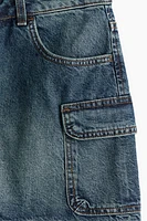 Denim Cargo Mini Skirt