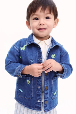 Veste-chemise en denim avec détails brodés