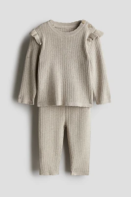 Ensemble 2 pièces en tricot pointelle