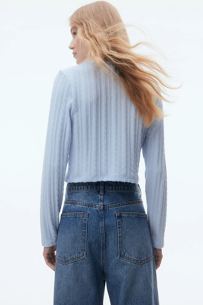 Cable-Knit-Look Cardigan