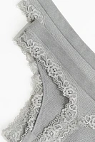 2-pack Seamless Lace-trimmed Thong Briefs
