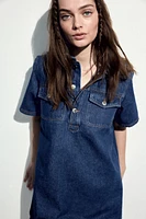 Short-Sleeved Denim Dress