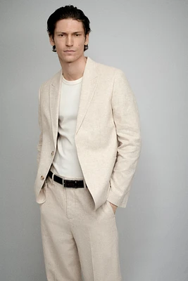Relaxed-Fit Linen-Blend Jacket