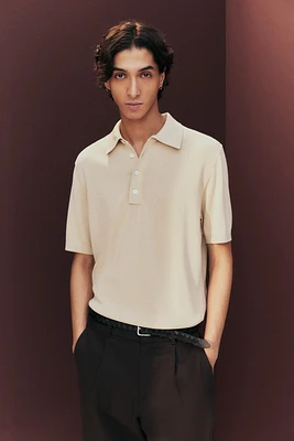 Regular-Fit Fine-Knit Polo Shirt