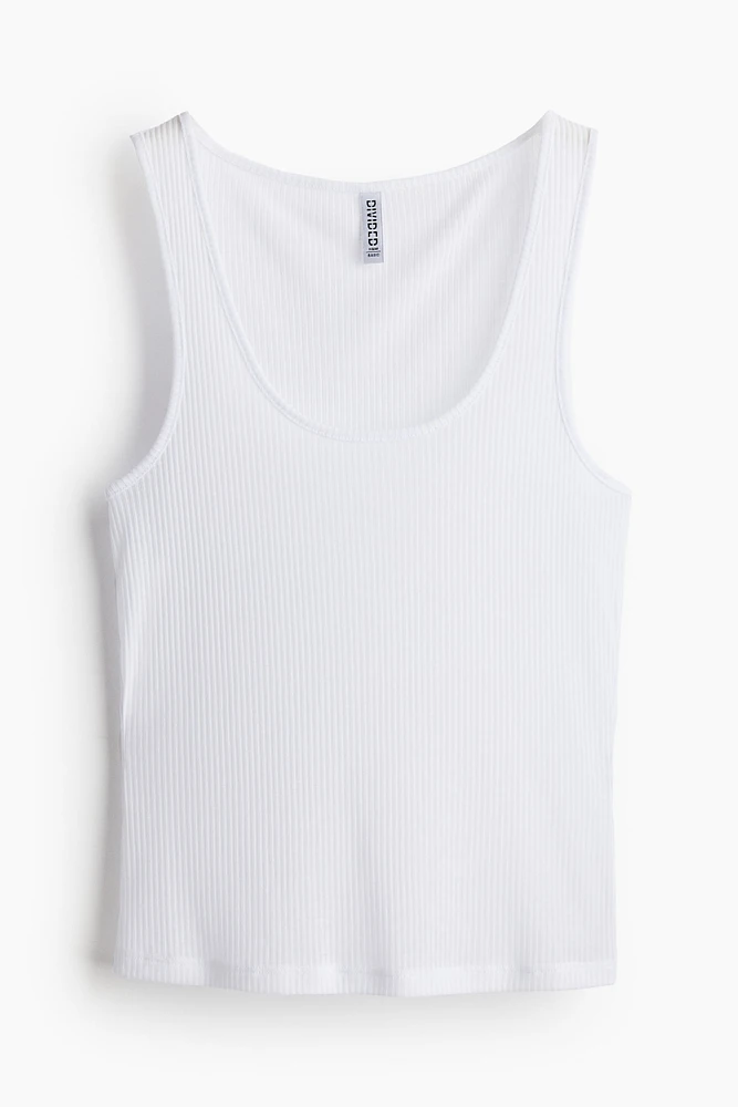 Sheer Ribbed Tank Top