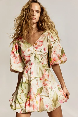Tie-back Puffy Dress