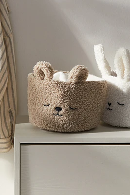 Panier de rangement en tissu peluche