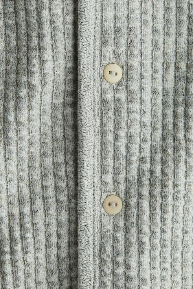 Waffled Cotton Cardigan