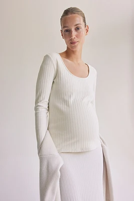 MAMA Ribbed Jersey Top