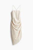 Robe en lin mélangé à effet drapé