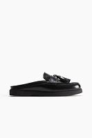 Mules mocassins en cuir