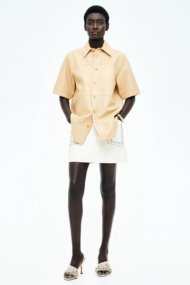Loose-Fit Leather Shirt