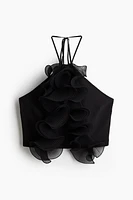 Ruffle-Trimmed Halterneck Top