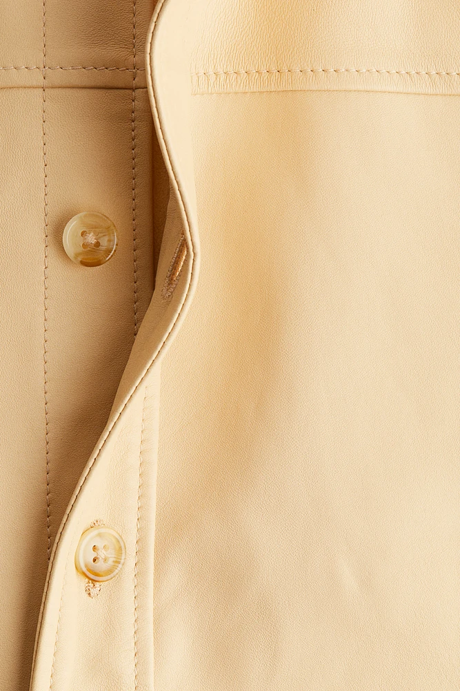 Loose-Fit Leather Shirt