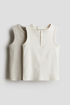 2-pack ribbed cotton vest tops