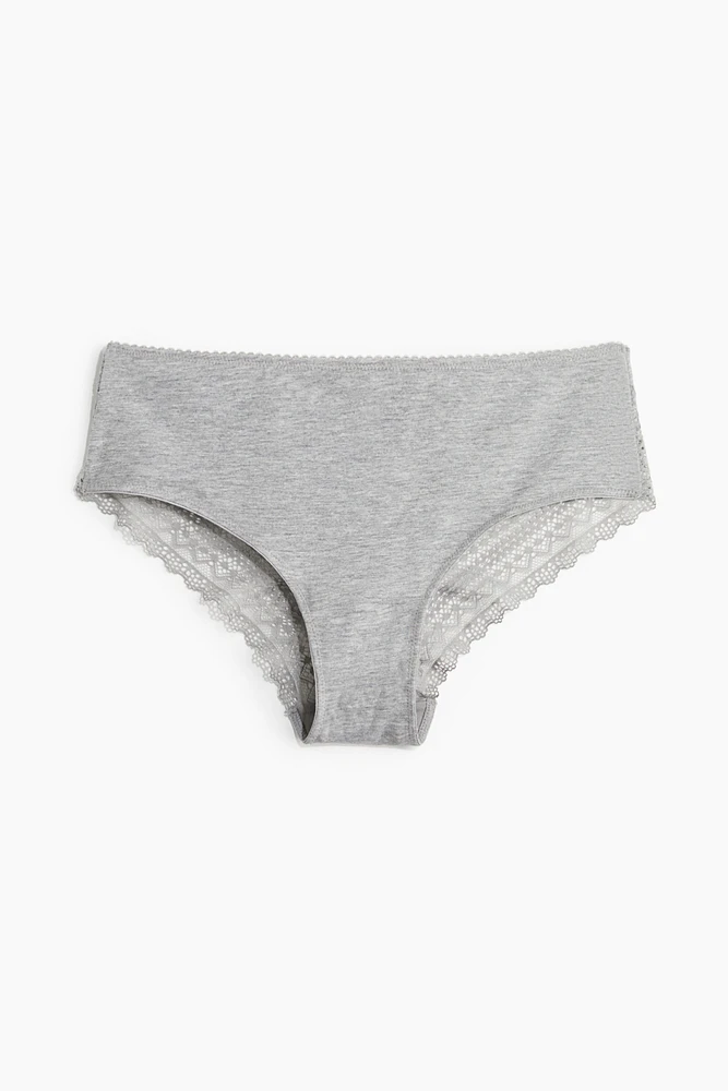 3-pack Cotton and Lace Hipster Briefs