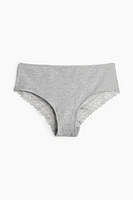 3-pack Cotton and Lace Hipster Briefs