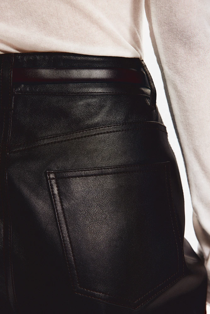 Straight Leather Pants
