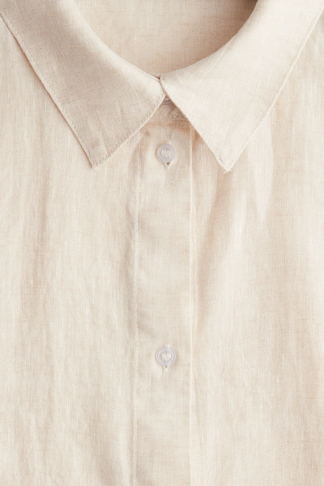 Boxy-Style Linen Shirt