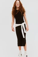 2-Piece Ribbed Top and Skirt Set