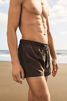 Embroidered-Pattern Swim Shorts