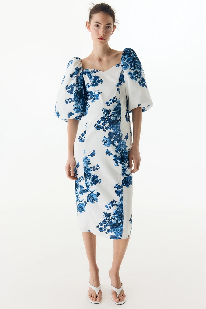 MAMA Robe en coton avec manches ballon
