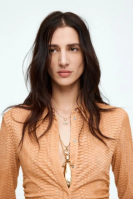 Ruched Mesh Shirt