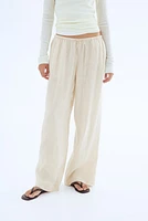 Pantalon en lin avec cordon de serrage