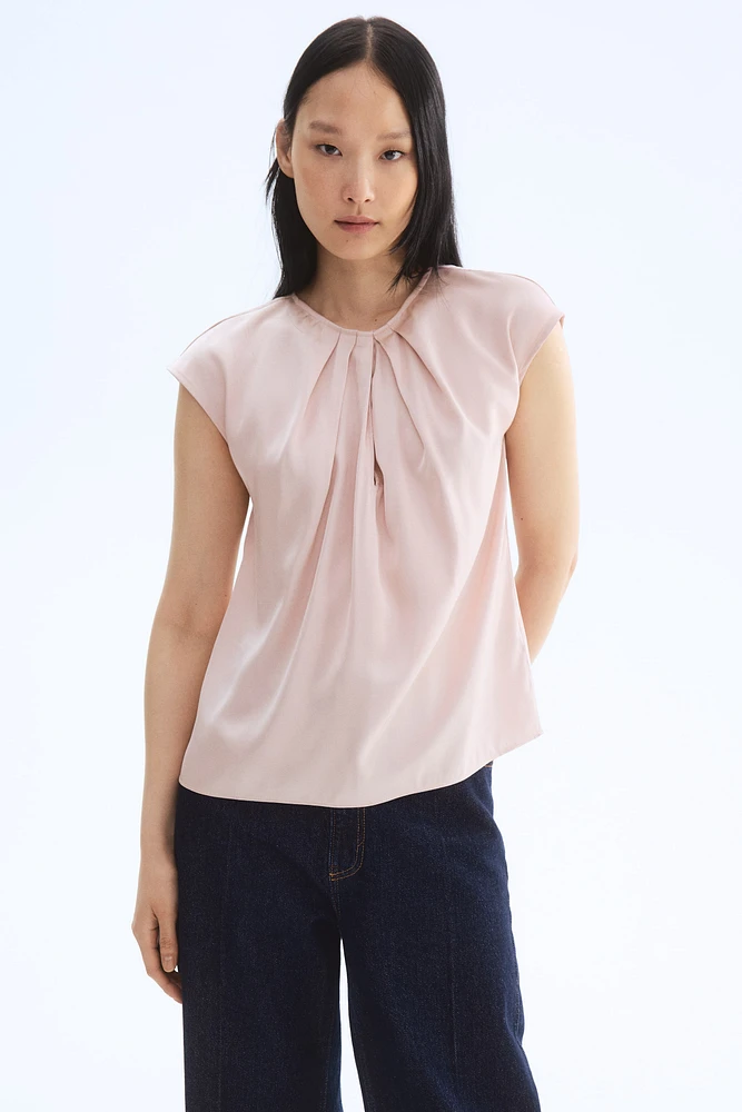 Pleat-Front Blouse