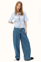 Tie-front Poplin Blouse