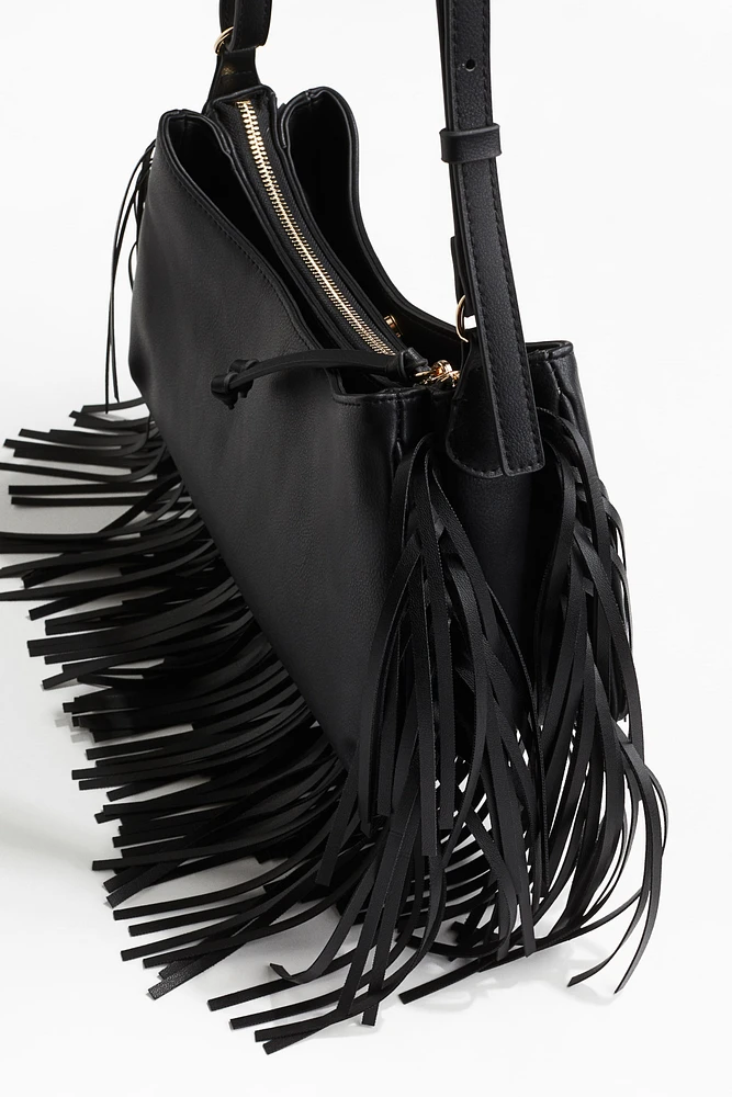 Fringe-Trimmed Shoulder Bag