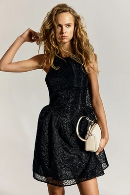Embroidered Halterneck Dress